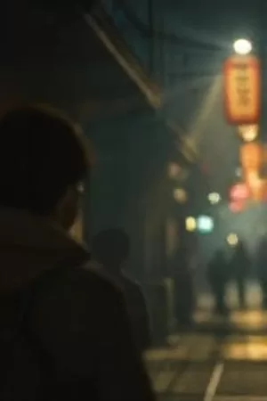 《长风向晚》竖版海报：北方小城落雪的街道与一盏路灯