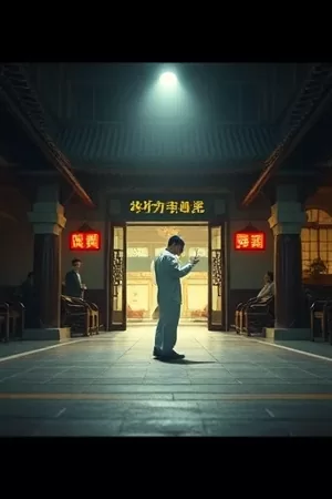 《回声档案室》竖版海报：昏黄灯光下的一排旧档案盒